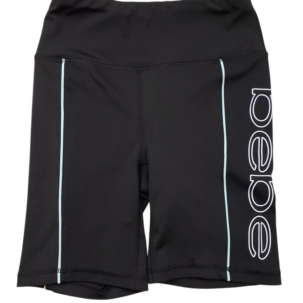 Bebe Sport Contour Aruba Bike Shorts Womens Small Black High Rise Cycling - Picture 8 of 9